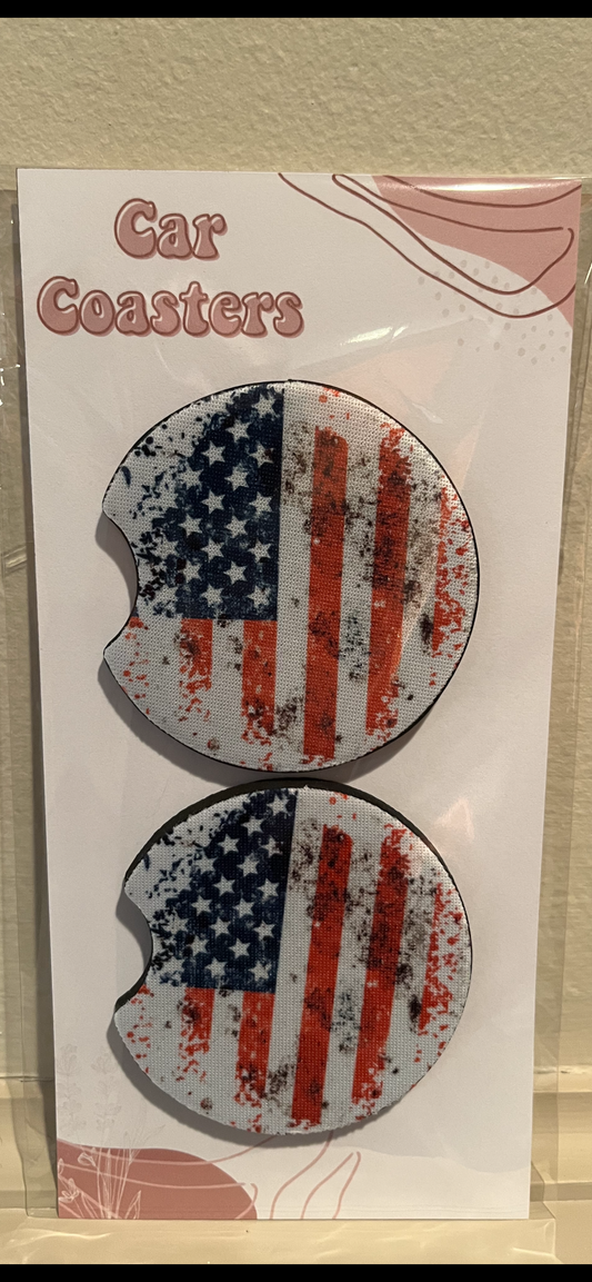 US Flag Car Coasters