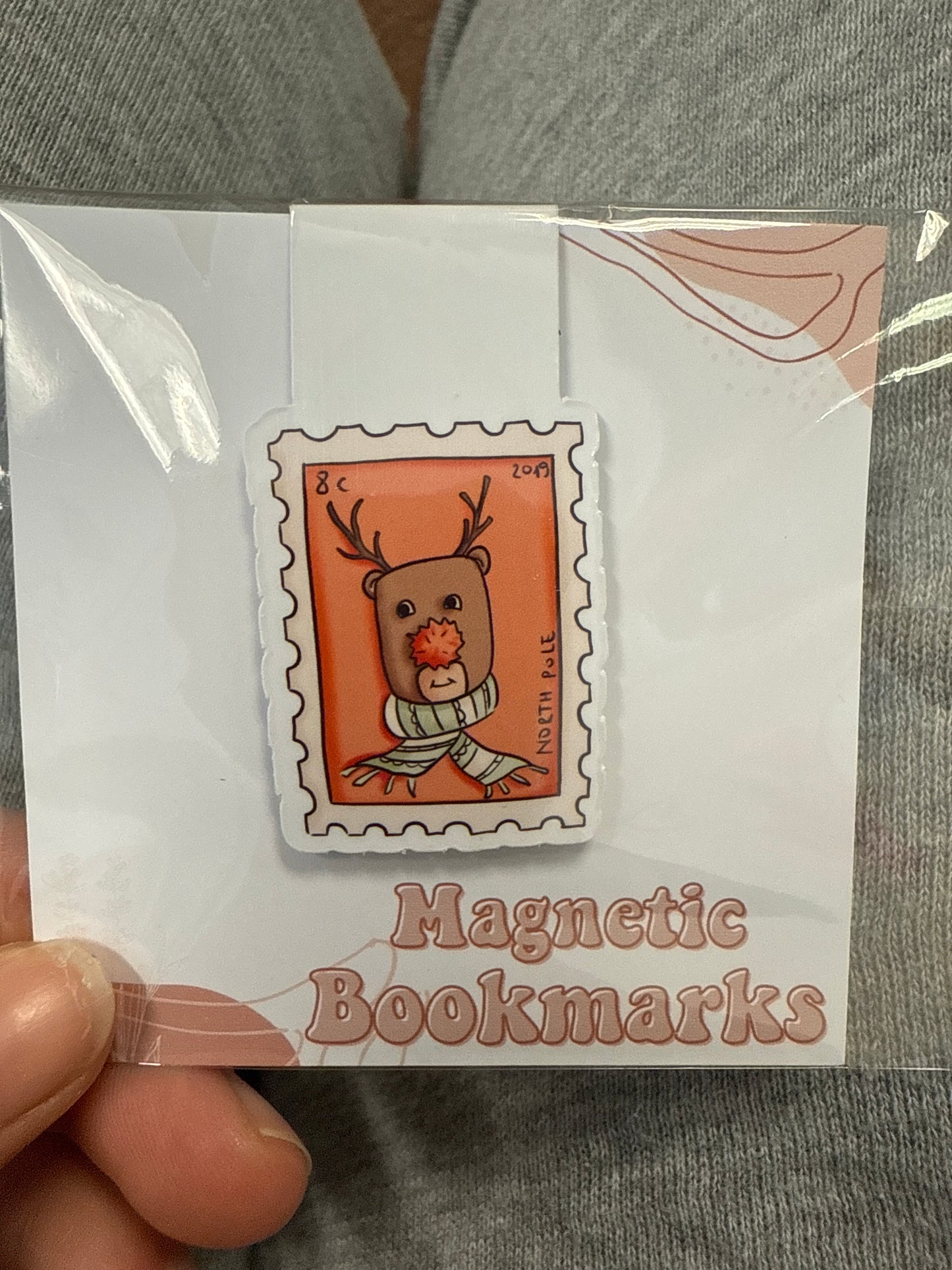 Reindeer Stamp Magnetic Bookmark