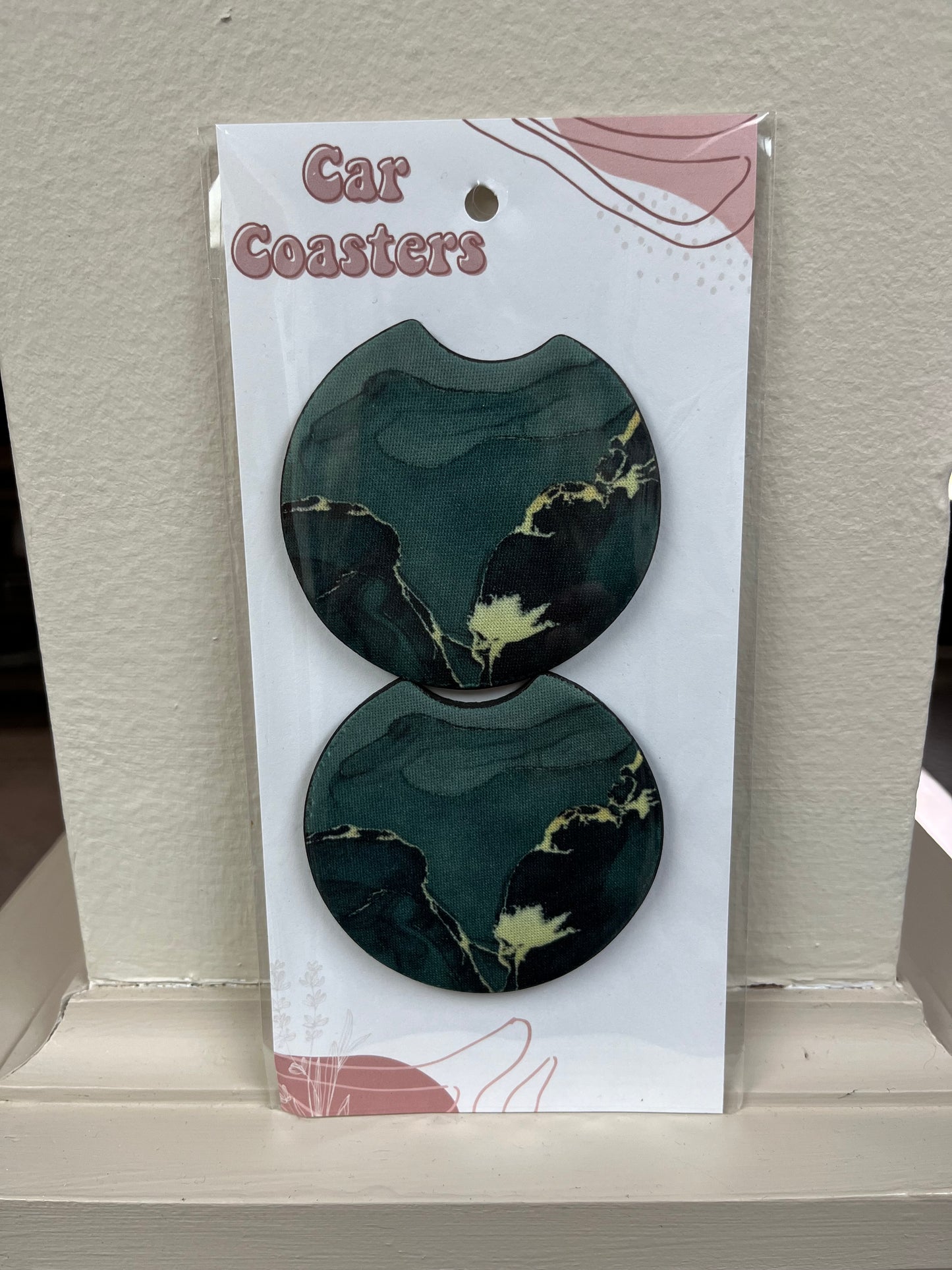 Green Marble Car Coasters