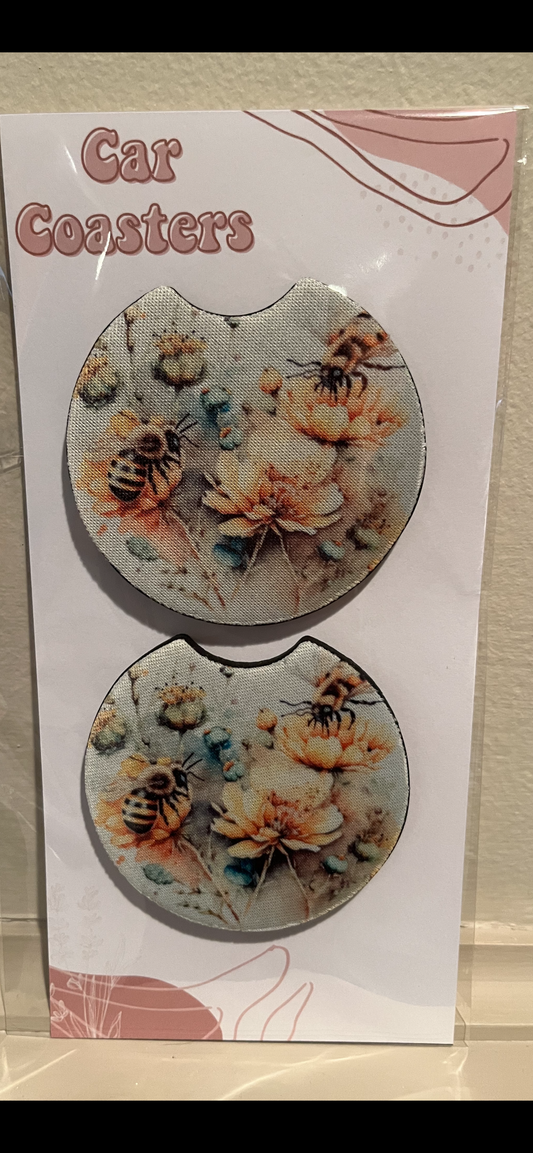 Bees Car Coasters
