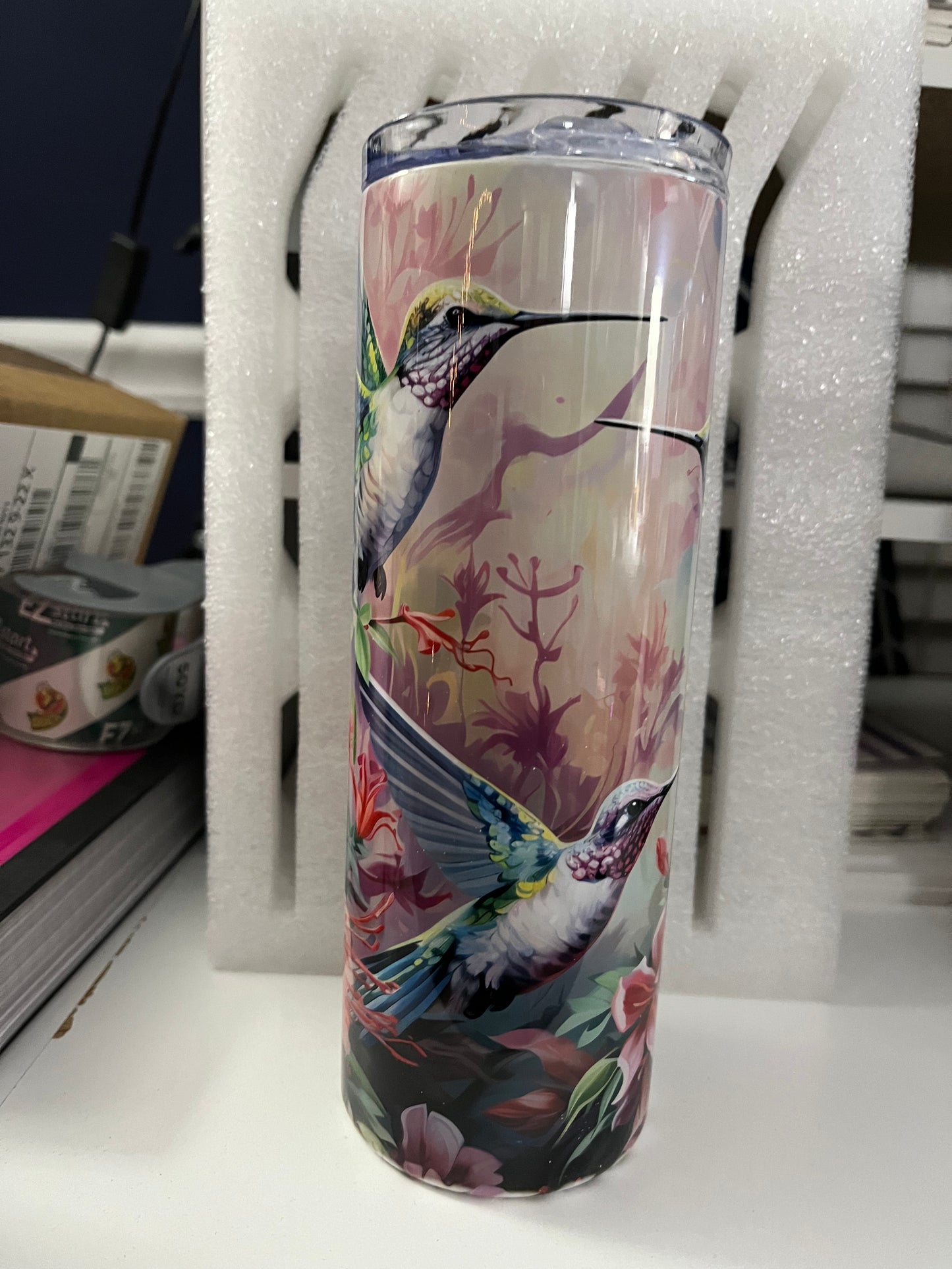 Hummingbird 20oz Stainless Steel Tumbler With Lid & Straw