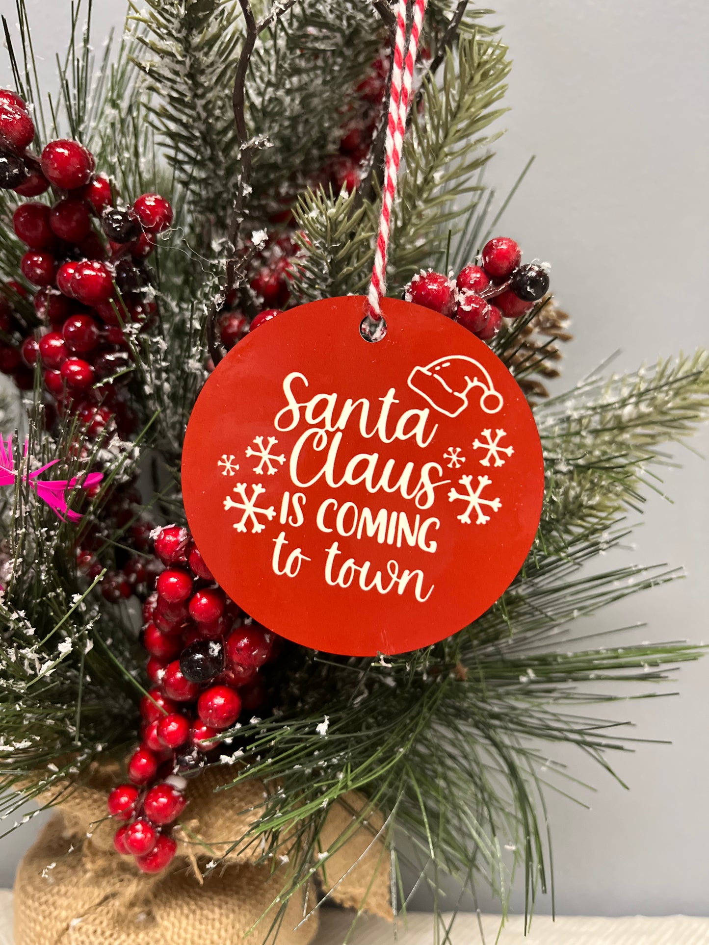 Santa Claus is coming to town Christmas Ornament