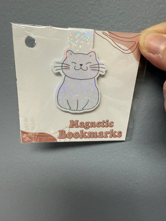 Grey Cat Magnetic Bookmark