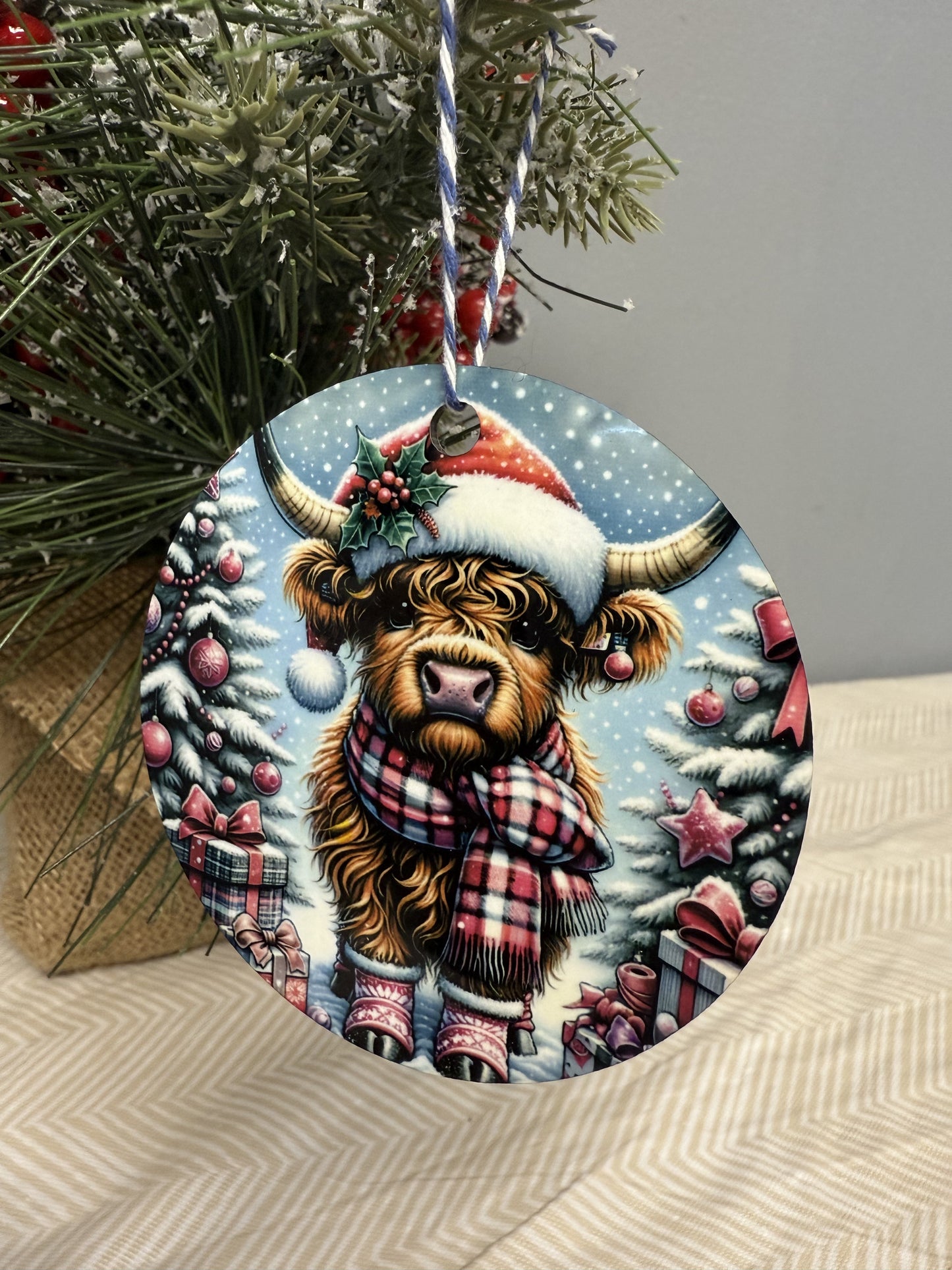 Christmas Cow Christmas Ornament