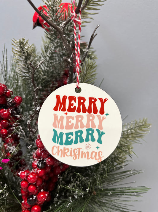 Merry Merry Merry Christmas Christmas Ornament