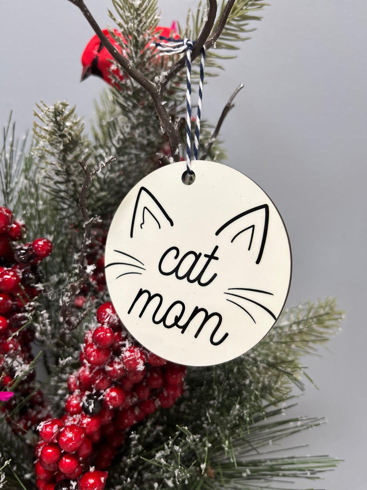 Cat Mom Christmas Ornament